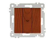 Выключатель 3-клав., скрытый, без рамки, пруж. зажим, вишня, RITA, 10 A, 250 V, IP 20, Mutlusan 22004090156