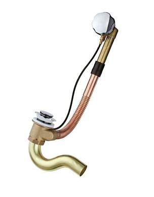 Сифон для ванны (обвязка) полуавтомат, латунь, хром TIM BAS0160B