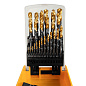 Набор сверл по металлу, 1-13 мм, HSS-Tin, Golden Tip, 25 шт Denzel 72323