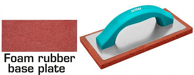 Терка пластмассовая с резиновой губкой 230x100 мм TOTAL THT8320106