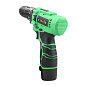 Дрель-шуруповерт аккумуляторная Green Li-ion, 12В, 2x1.5Ач ZITREK 086-1001
