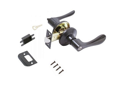 Защелка врезная межкомнатная 8531 BK BL черная фикс СТАНДАРТ УЗК 13405