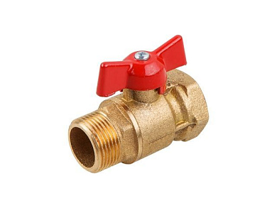 Кран шаровый 1/2" стандарт нар.-вн. бабочка PN1,6 МПа, 11Б27п7, Цветлит ЦРБ0058