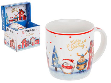 Кружка керамическая, в кор., 360 мл., GOLDEN WISHES-4, PERFECTO LINEA 30-062634