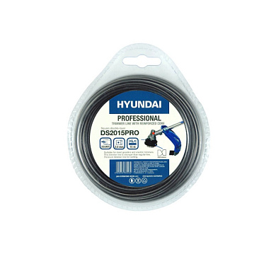 Леска для триммера HYUNDAI DS-2015 PRO 2,0мм*15м,двухсл.квадрат.