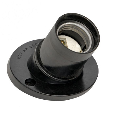 Патрон карболитовый наст, Е27 черн, наклонный индивидуальный пакет EKF LHC-E27-wi-p