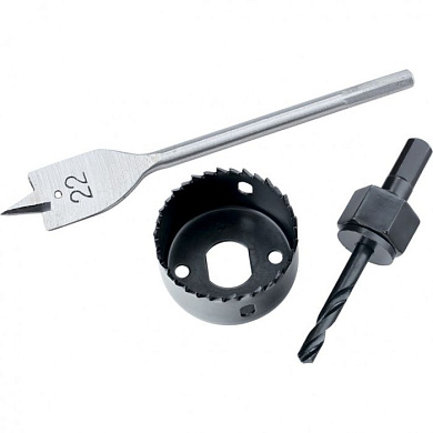 Набор для установки врезных замков, 22х48 мм, перовое сверло, кольцевая пила Matrix 70493