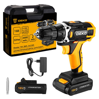Дрель-шуруповерт аккумуляторная Sharker 16V 083-1108 DEKO 083-1108