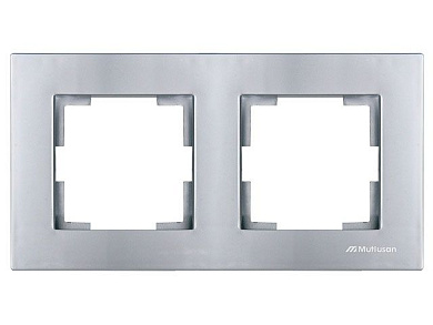 Рамка 2-ая горизонтальная серебро, RITA, Mutlusan 22208001282