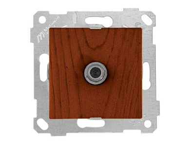 Розетка телевиз. 1-ая, скрытая, без рамки, с/з, 11dB, переходная, вишня, RITA, Mutlusan 2200 170 0156