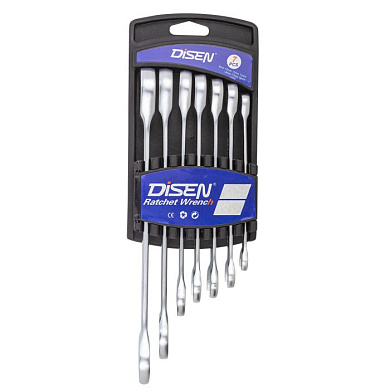 Набор ключей трещоточных 8-19 мм, 7 пр. DISEN DSD1509