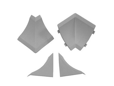 Комплект ПВХ аксессуаров к плинтусу M темно-серый графит AKS 126979