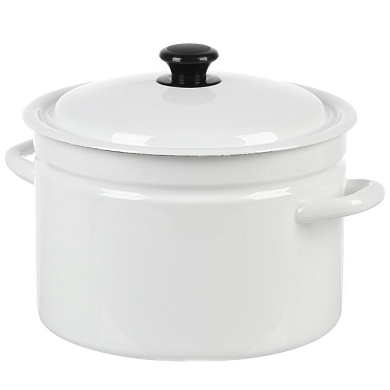 Кастрюля цил.борт. 9 л, белая Без декора Керченский металлургический завод 41804-212-У2БД