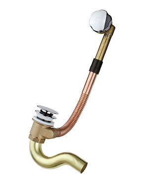 Сифон для ванны (обвязка) автомат, латунь, хром TIM BAS0260B(A)