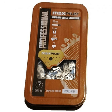 Цепь пильная MXSP, 350 мм, 14'', 3/8'',1,3мм, 52зв. Partner.Poulan.Husgvarna120.130 ECHO металл.короб PIT MXSP-1,3-52-3/8