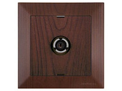 Розетка телевиз. 1-ая, скрытая, с/з, 11dB, переходная, орех, DARIA, Mutlusan 21201700157