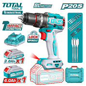 Дрель-шуруповерт ударная TOTAL TIDLI20868