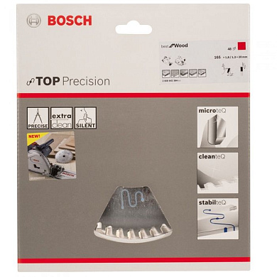 Пильный диск Top Precision Best for Wood 165х20 мм Z48 BOSCH 2608642384