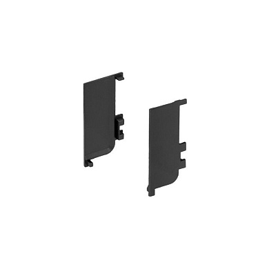 Комплект заглушек металлич. внутр. к профилю Gola, L-образных, левая+правая, черный AKS 118179