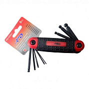 Набор ключей шестигранных с шариком 1,5-8 мм складные 8 пр CrV H-D HD-05641