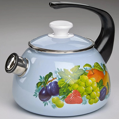 Чайник ц/шт. со свистком 2 (гоубая) декором Керченский металлургический завод 43615-103/6-У4ГлСД