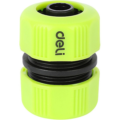 Муфта соединительная для шлангов Deli GS EDL8794, 1/2", двухкомпонентная, черный, зеленый