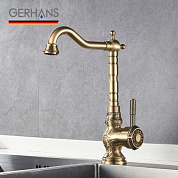 Смеситель для кухни, латунь, бронза GERHANS K14218