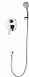 Душевая система встраиваемая со смесителем без излива и тропическим душем, латунь, хром Ledeme L2403-2