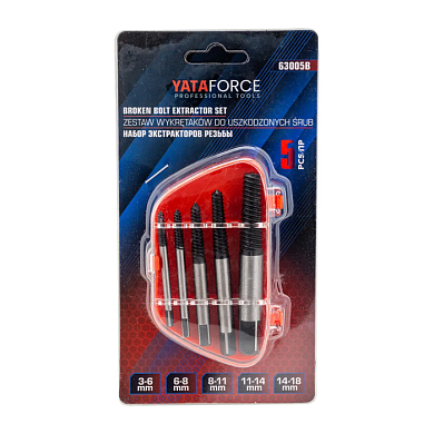 Набор экстракторов для извлечения заломанных болтов/гаек 5 пр YATAFORCE YF-63005B