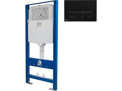 Инсталляционный сет 3 в 1 с кнопкой 313, квадр-черн AV Engineering AVW31-313