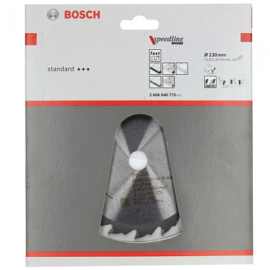 Пильный диск Speedline Wood 130х16 мм Z18 BOSCH 2608640775