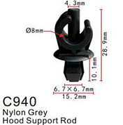 Клипса для крепления внутренней обшивки европейских а/м пластиковая, 100 шт Forsage C0940(European car)