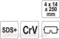 Зубило-пика SDS+ 4х14х250 мм CrV Yato YT-4720
