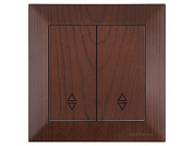 Выключатель проходной 2-клав., скрытый, винт. зажим, орех, DARIA, 10 A, 250 V, IP 20, Mutlusan 21204040257