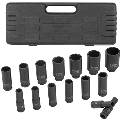 Набор головок ударных глубоких 15 пр., 1/2'' 12-гр., 10-36 мм Forsage F-4166D-9MPB