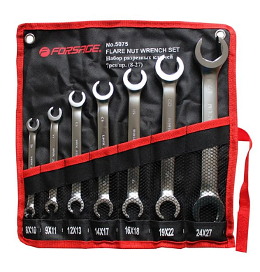 Набор ключей разрезных 7 пр, 8х10-24х27 мм Forsage F-5075