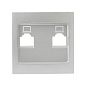 Валенсия лицевая панель розетки RJ-45 2-местная сталь EKF PROxima ESK02-L-035-30
