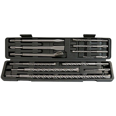 Набор буров по бетону, 5-6х110,8-10-12х160,14-16х210,18х300, 20х450 мм, зубила, SDS Plus Matrix 71097