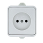 Прага Розетка 1-местная 10А без заземления IP44 белая EKF EKR10-022-10-44