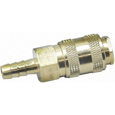 Быстросъёмное соединение с клапаном, "мама"-"елочка" 8 мм латунь H-D HD-1181B