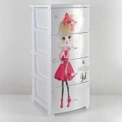 Комод "Красотка", 4 секции, белый РУССПЛАСТ РП-451 Красотка