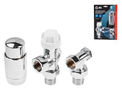 Комплект кранов для радиаторов 1/2'' осевой Хром AV Engineering