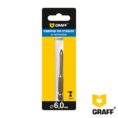 Сверло 6 мм по плитке и стеклу GRAFF 8006750