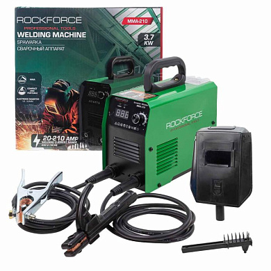 Сварочный аппарат 3.7кВт, 230В, Ø электрода 1.6-3.2 мм, сварочный ток 20-210А RockForce RF-MMA-210