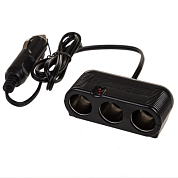 Разветвитель прикуривателя гнезда 12/24V Черный SKYWAY S02301026