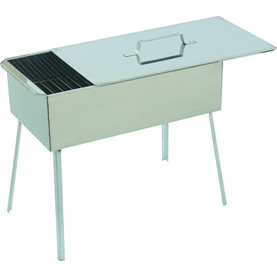 Коптильня двухъярусная 500 x 270 x 175 мм, нержавеющая сталь, 0,8 мм, с поддоном, на ножках, Россия Camping Palisad 69526