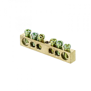 Шина PEN "ноль-земля" (6x9мм) 6 отверстий латунь крепеж по центру EKF PROxima sn0-63-06