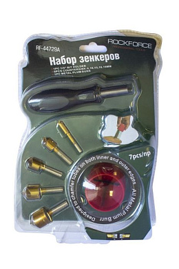 Набор зенкеров с держателем 7 пр., 6, 10, 13, 16, 19 мм RockForce RF-44729A