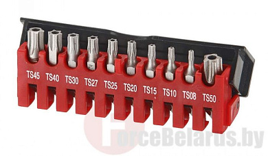 Набор бит TorxPlus Tamper Resistant (5-лучевых с отверстием) 10 пр. 1/4'' Force 21013