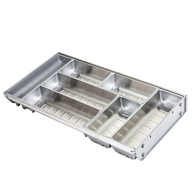 Вкладыш 30/550 шуфлядный металлический Organizer нержавеющая сталь (523*280*65) AKS 64590